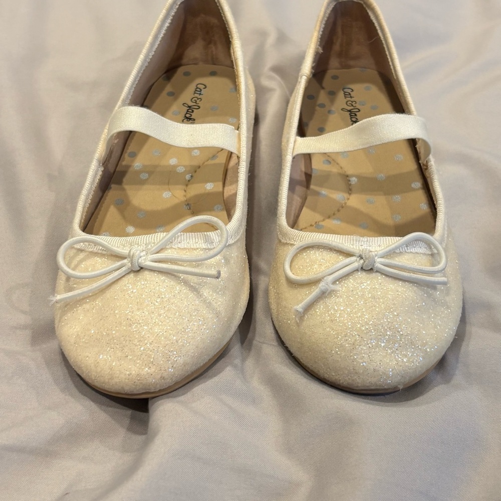 Cat & Jack Cream Sparkle Mary Janes